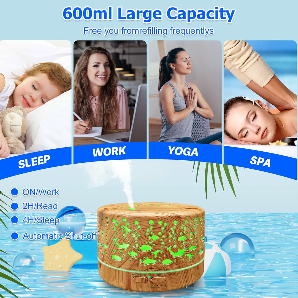 Diffuser used as bedroom decor in wood grain
