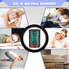 Diffuser placed on a bedside table in a cozy room