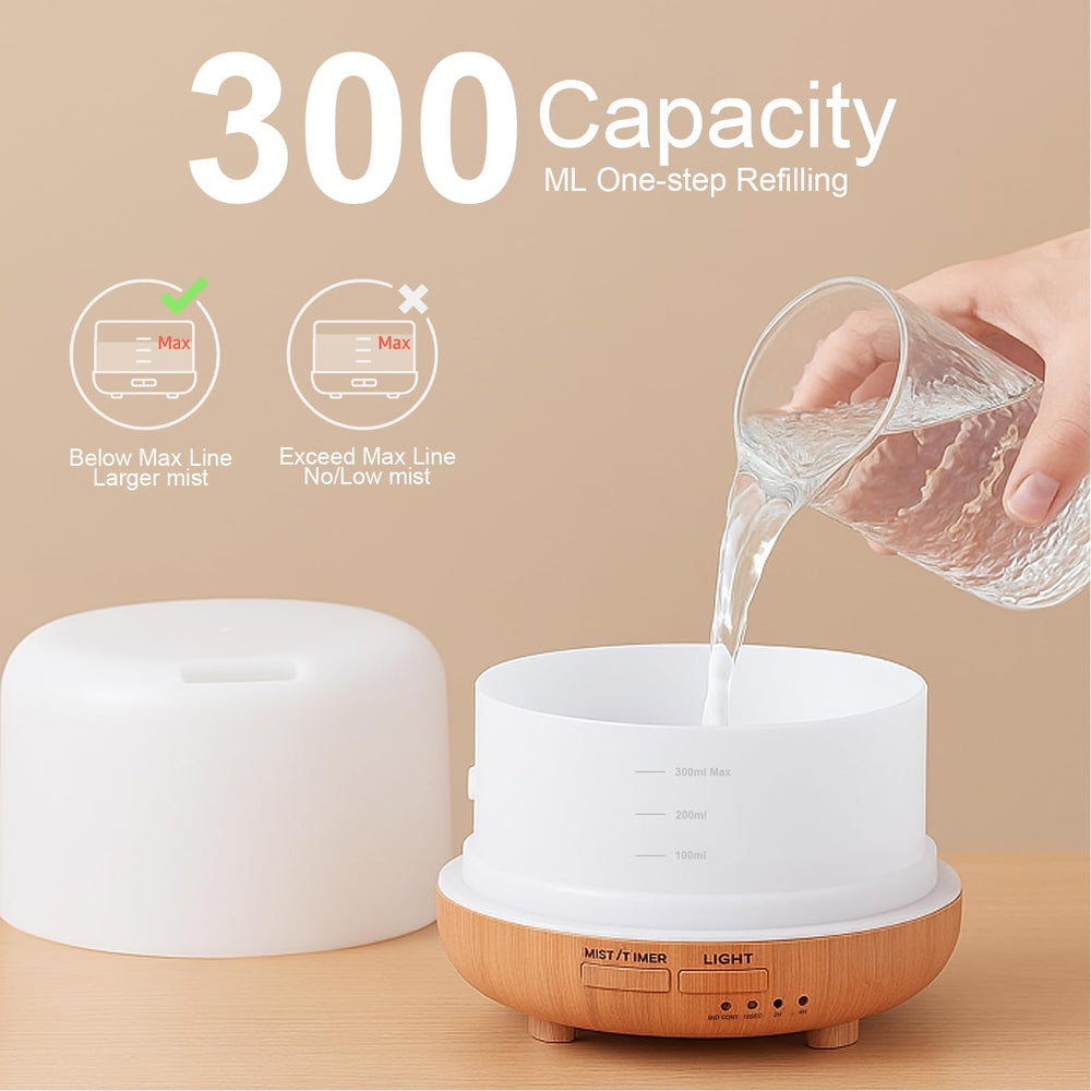 Diffuser placed in a bedroom/yoga/spa setting