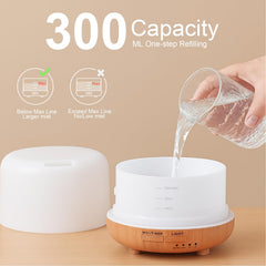 Diffuser placed in a bedroom/yoga/spa setting