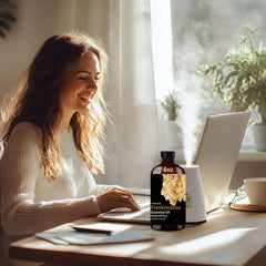 Frankincense essential oil diffusing aroma into a room