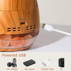 Bedroom setting with diffuser and salt lamp