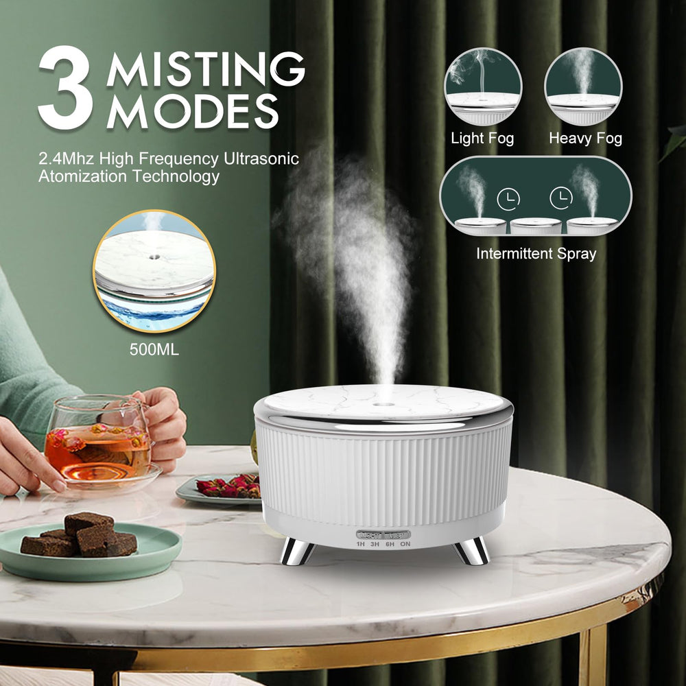 Diffuser in living room with soft ambient lighting