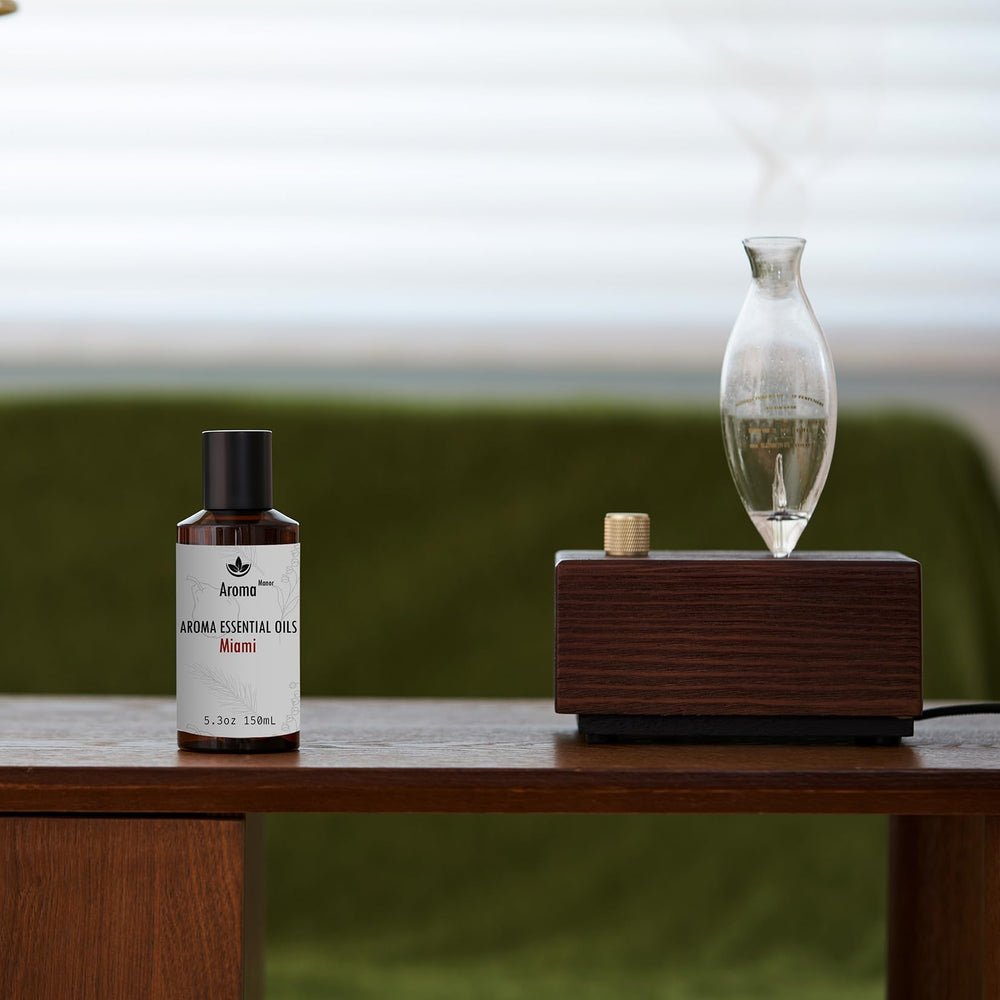 Amber-toned diffuser oil close-up