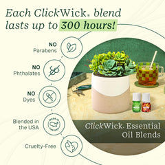 Swap scents with ClickWick bottle inserted into diffuser base