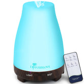 Diffuserlove 200ml remote-control essential oil diffuser with black base