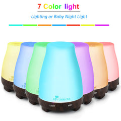 Front view of Diffuserlove diffuser showing remote control and mist