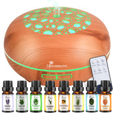 Diffuserlove 550ml essential oil diffuser with woodgrain finish and remote control
