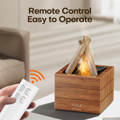 Diffuserlove Bonfire diffuser with remote control for easy timer and light mode.