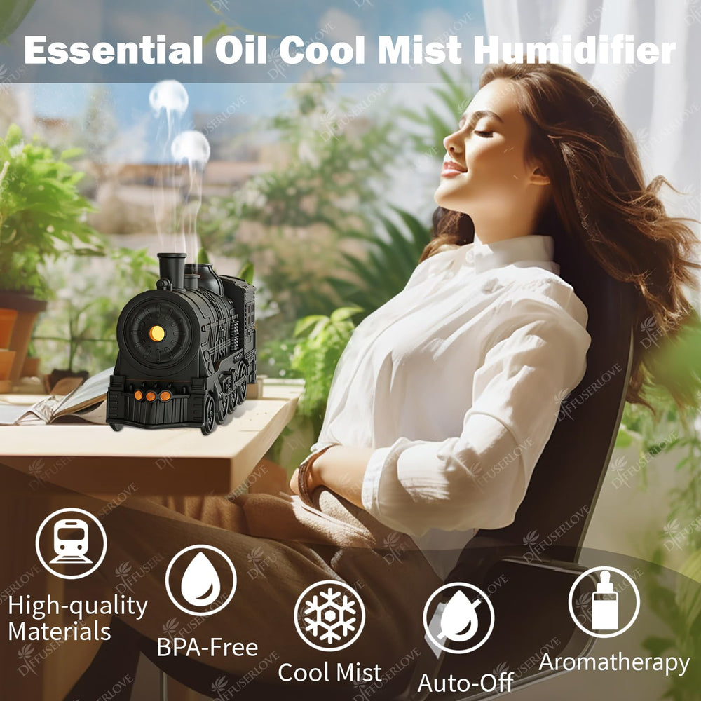 Close-up of Diffuserlove Train Diffuser 300ML Black BPA-Free material