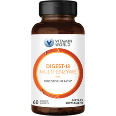 Vitamin World Digest-13 Multi-Enzyme bottle front view, 60 caplets