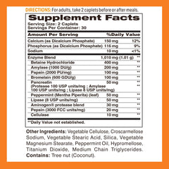 Digest-13 Multi-Enzyme label showing 8 enzymes including bromelain and lipase