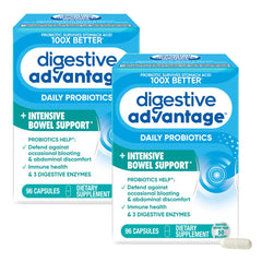 Digestive Advantage IBS Probiotics bottle label showing 96 Day Supply