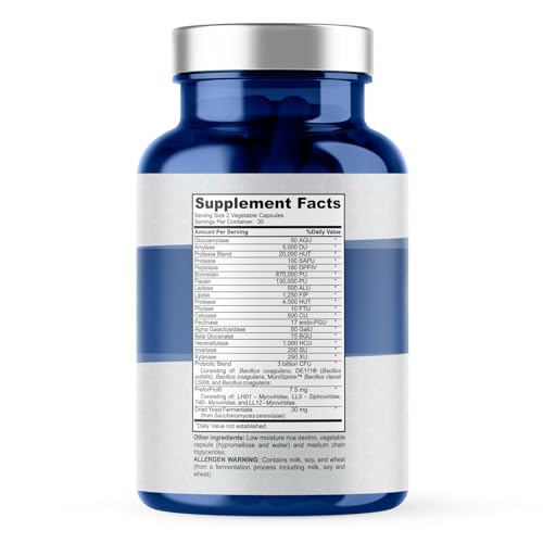 Digestive enzymes aiding digestion and nutrient absorption