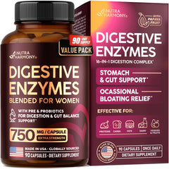 Digestive enzymes for women bottle with 90 capsules