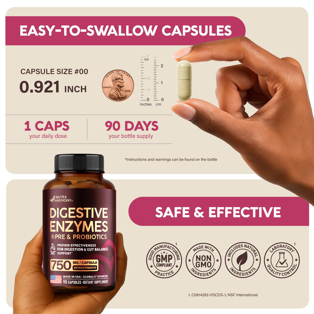 Vegan, lab-tested digestive enzyme supplement label