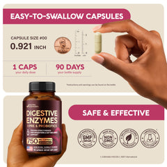 Vegan, lab-tested digestive enzyme supplement label