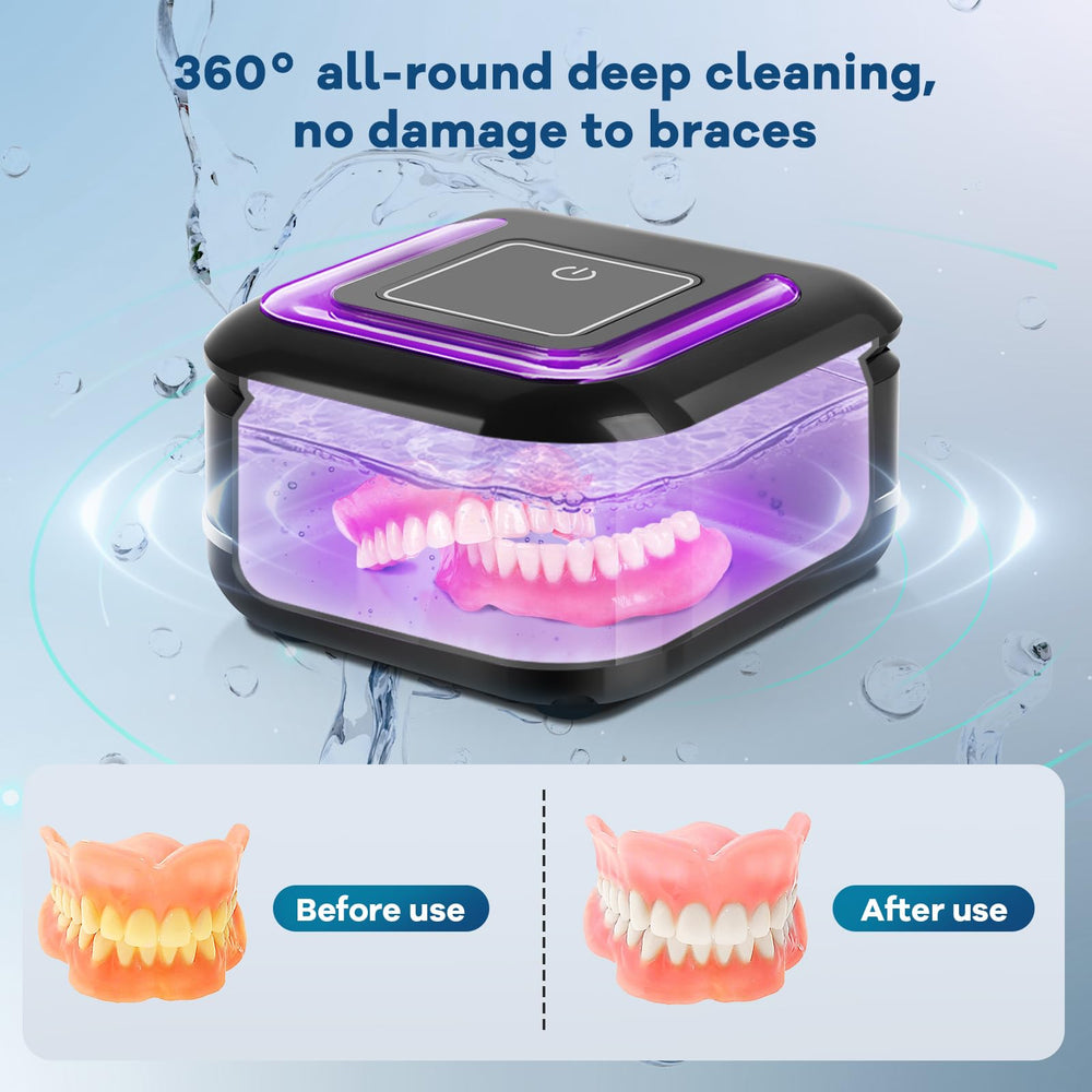 Digital timer display on the denture cleaner