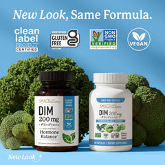 Product label information for DIM 200 mg