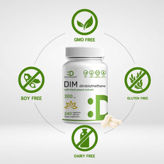 DIM 300mg 240 capsules inside bottle with sleeve