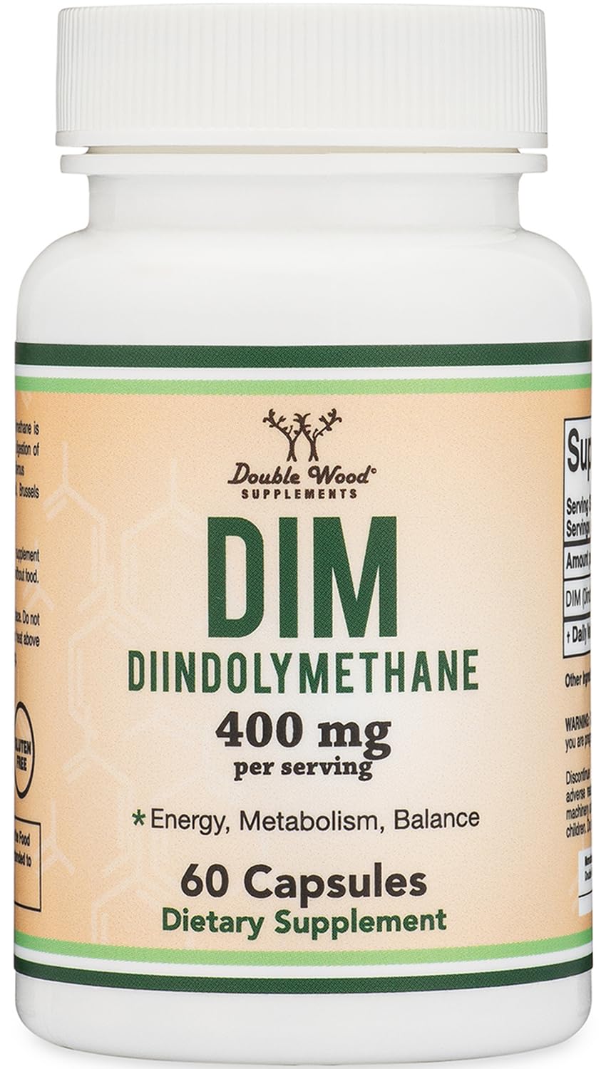 DIM supplement image illustrating hormonal balance and acne support benefits
