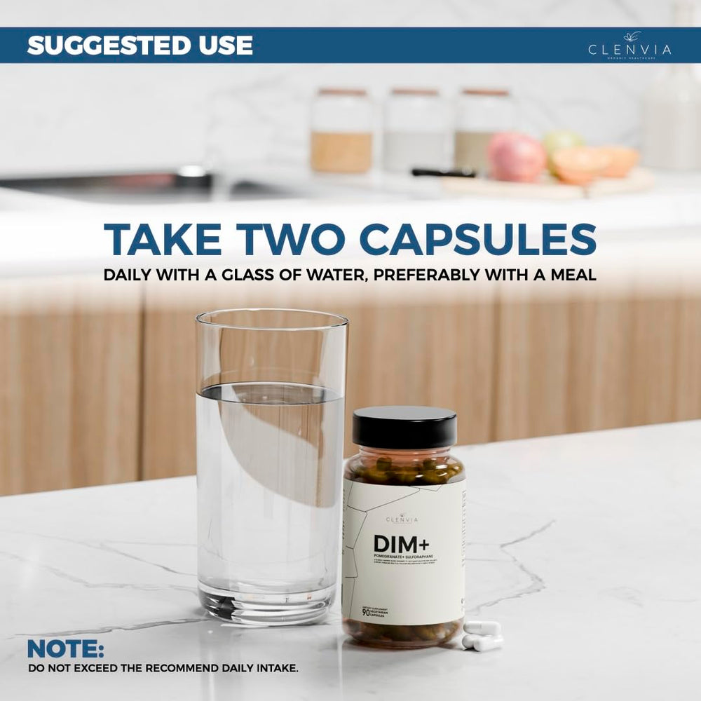 Close-up of vegan DIM capsules highlighting non-GMO status