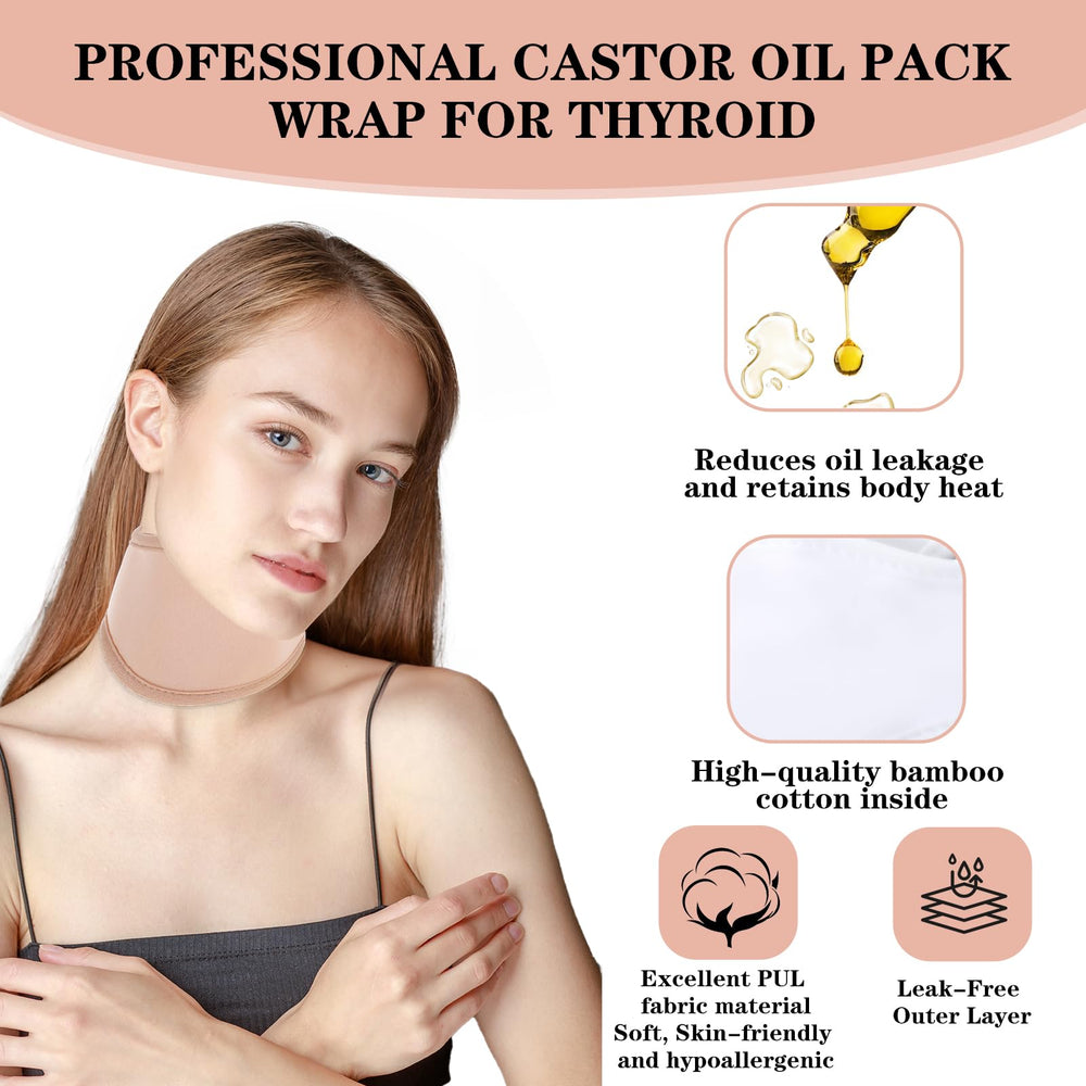 Dimeho thyroid castor oil neck wrap khaki side view