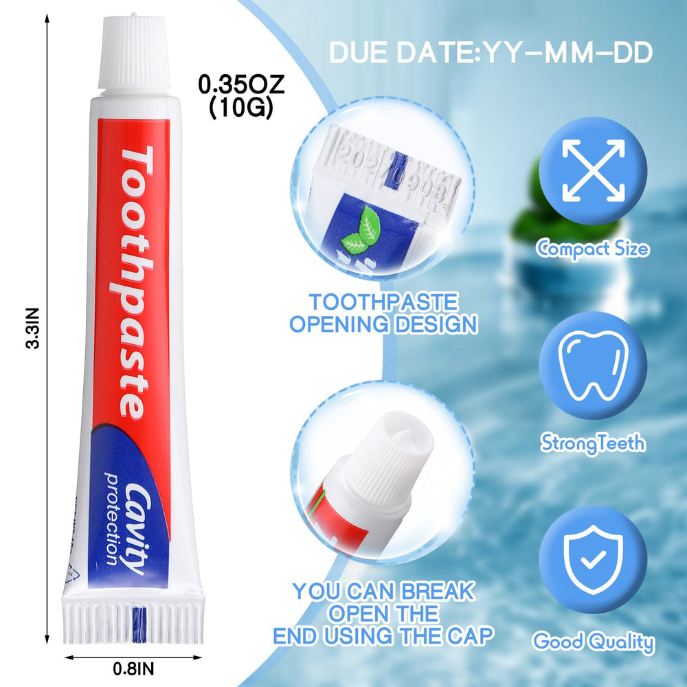 Bulk pack of 100 individually wrapped mini toothpastes