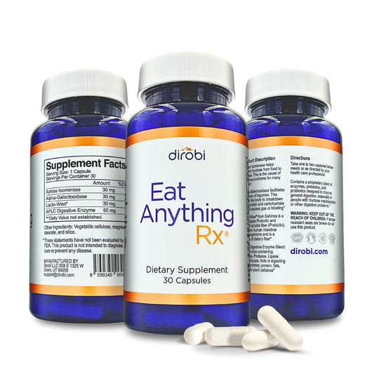 Dirobi Eat Anything Xylose Isomerase Enzymes bottle and capsules