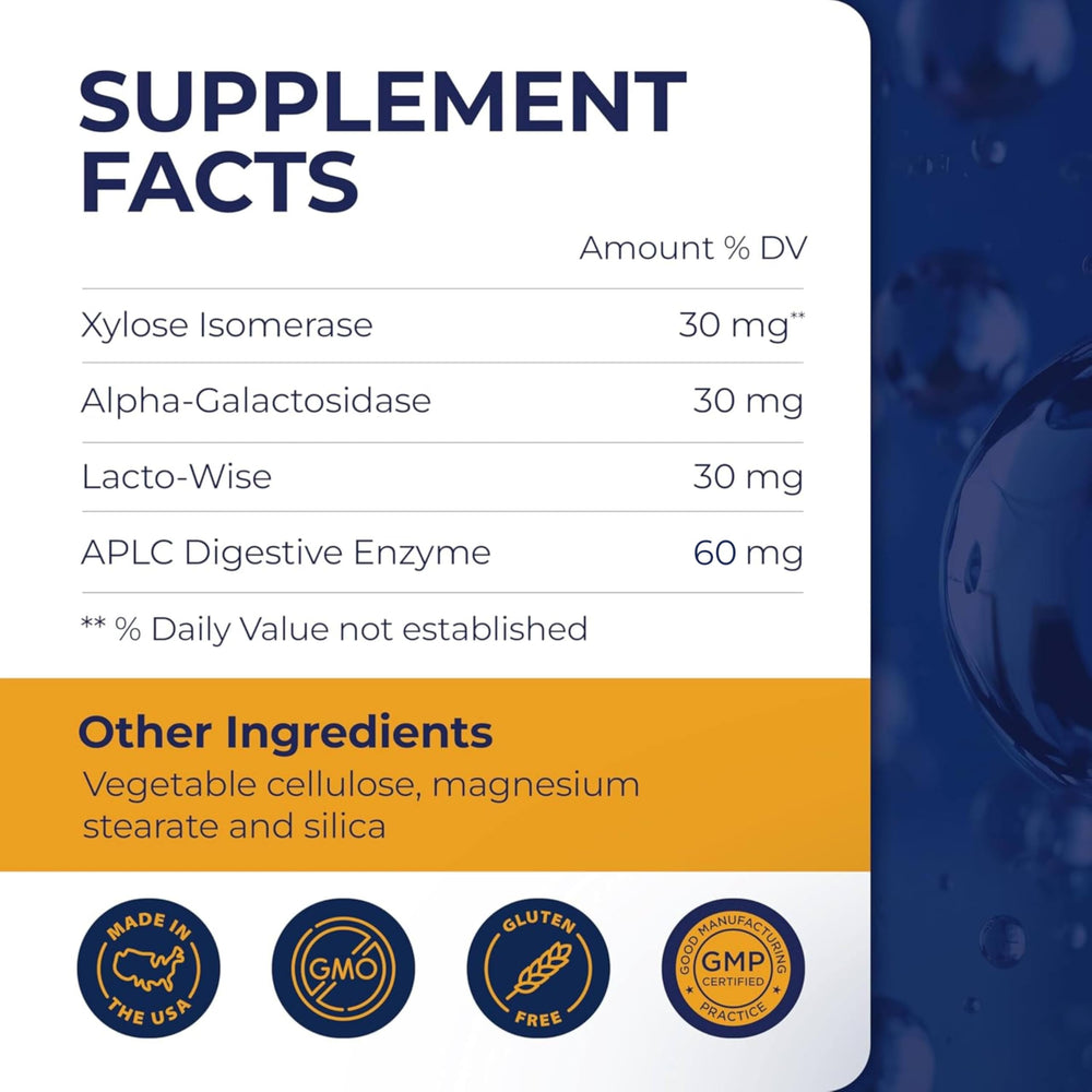 Close-up of Dirobi digestive enzymes label