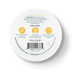 Vegan and organic toothpowder ingredients list