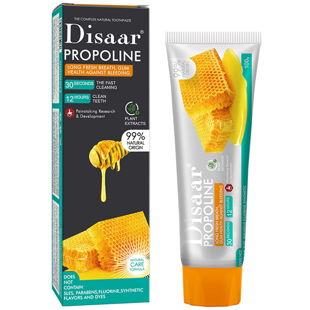 Front view of DISAAR BEAUTY Propoline Honey Menthol Toothpaste 100g