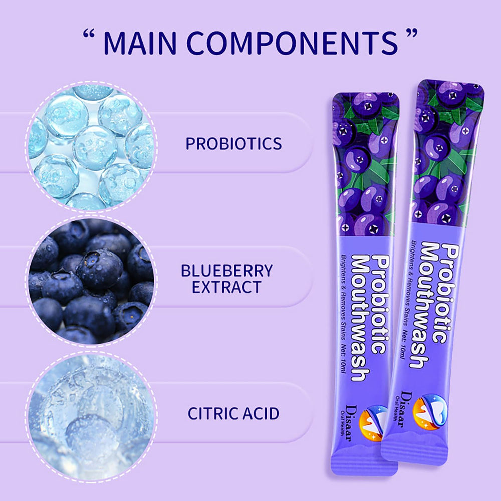 Blueberry flavor mouthwash bottle by DISAAR BEAUTY
