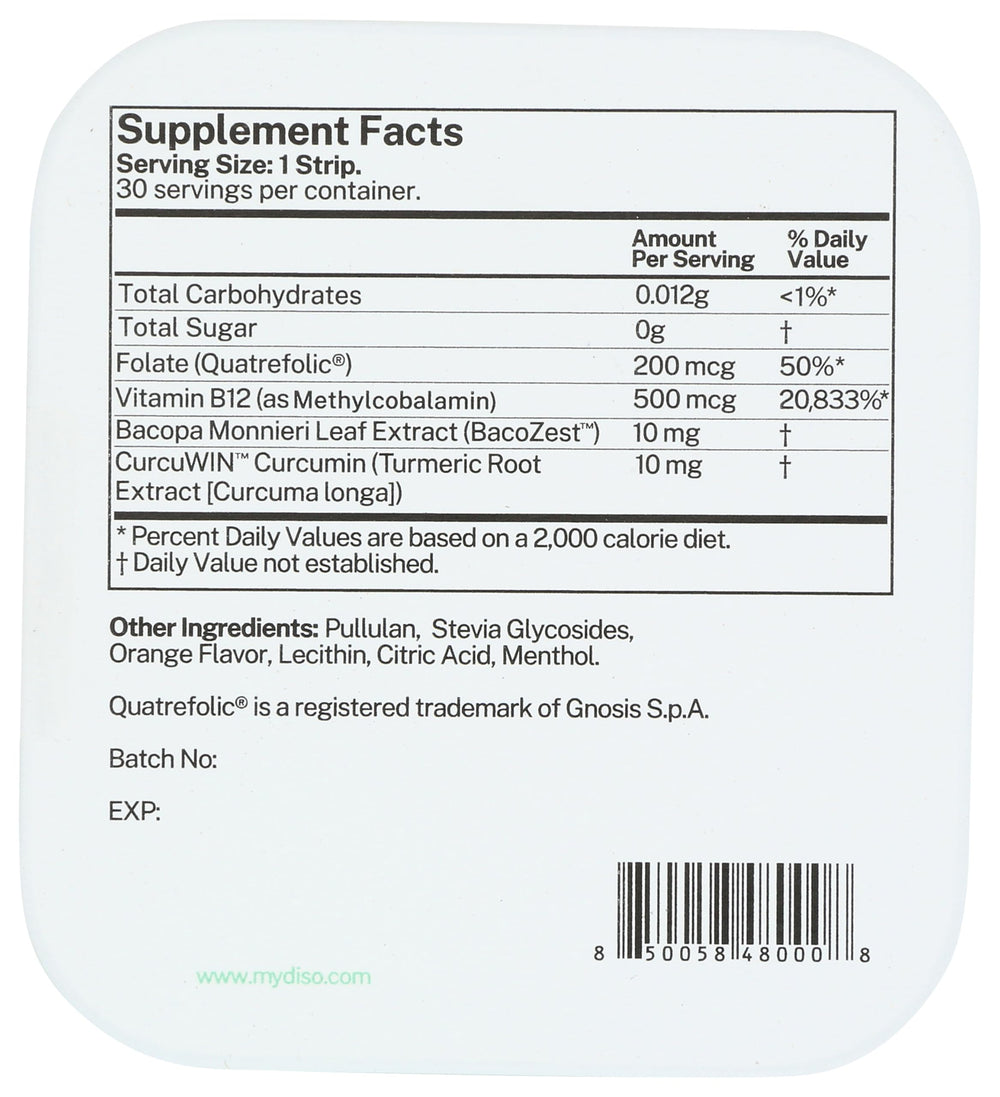 Open pack of 30 DISO B12 strips