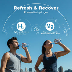 Hydrogen tablet dissolving in water showing effervescence