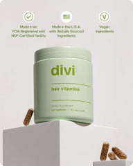 Scientific branding and labeling for Divi Hair Vitamins