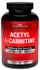 Divine Bounty Acetyl L-Carnitine 1200mg per serving bottle label
