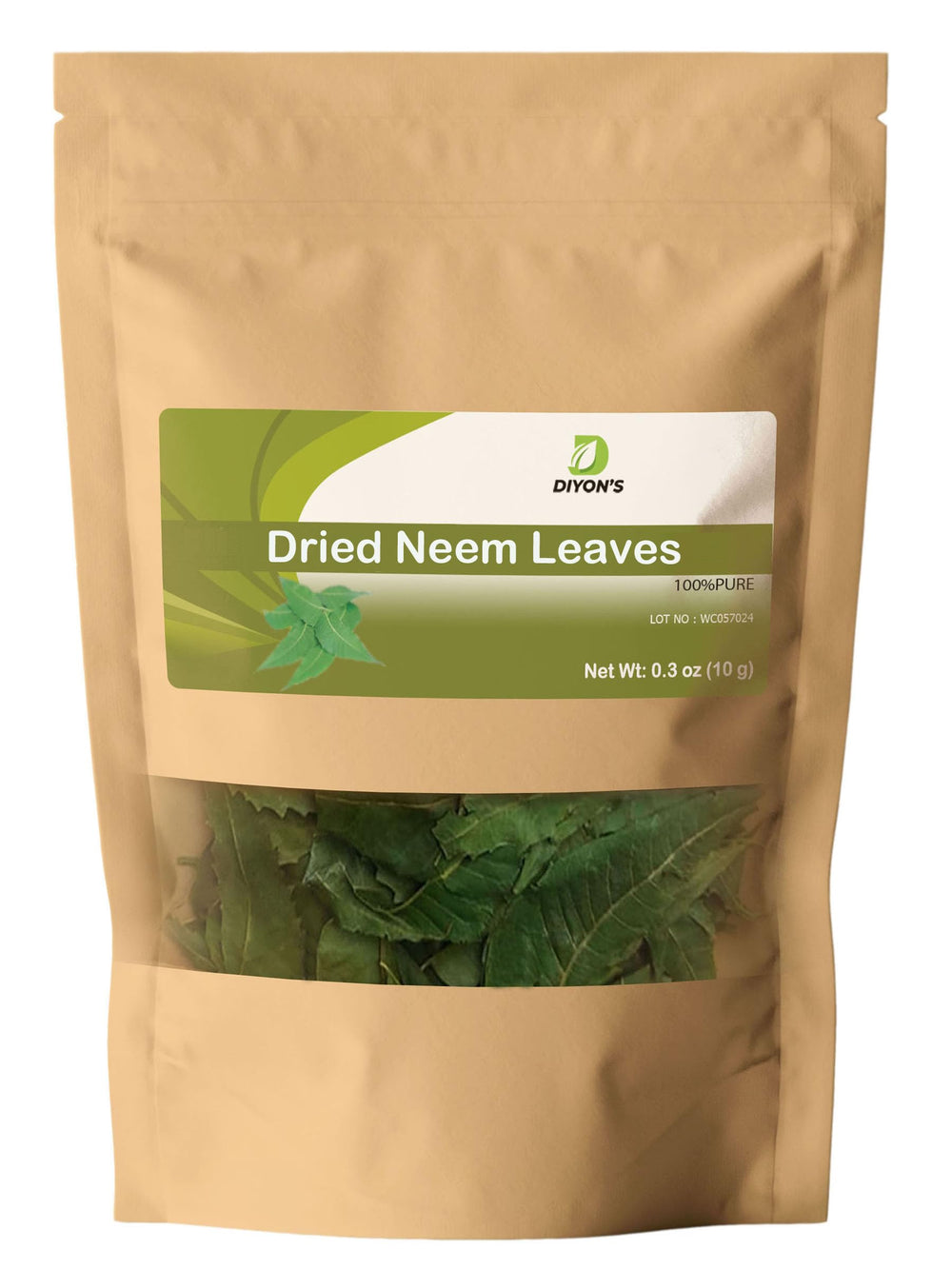 Diyon's neem leaves 0.3 oz pouch front view