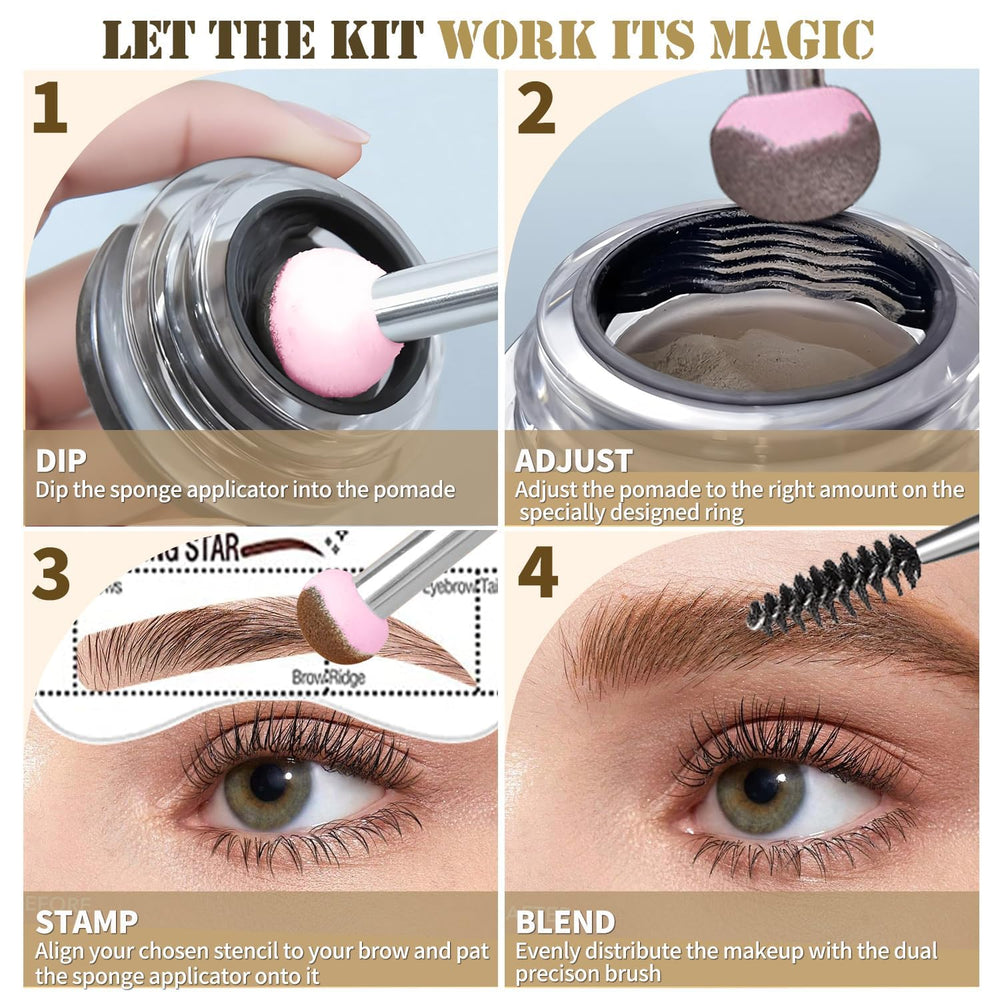 Dmktu EyebrowStencil Kit with 10 templates for customizable shapes.
