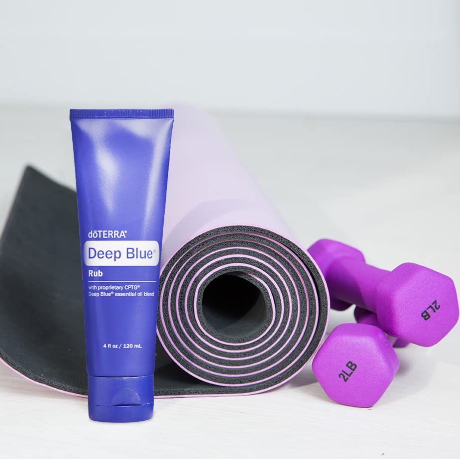 Close-up of DoTERRA Deep Blue Rub 4 oz 2-pack being rubbed in