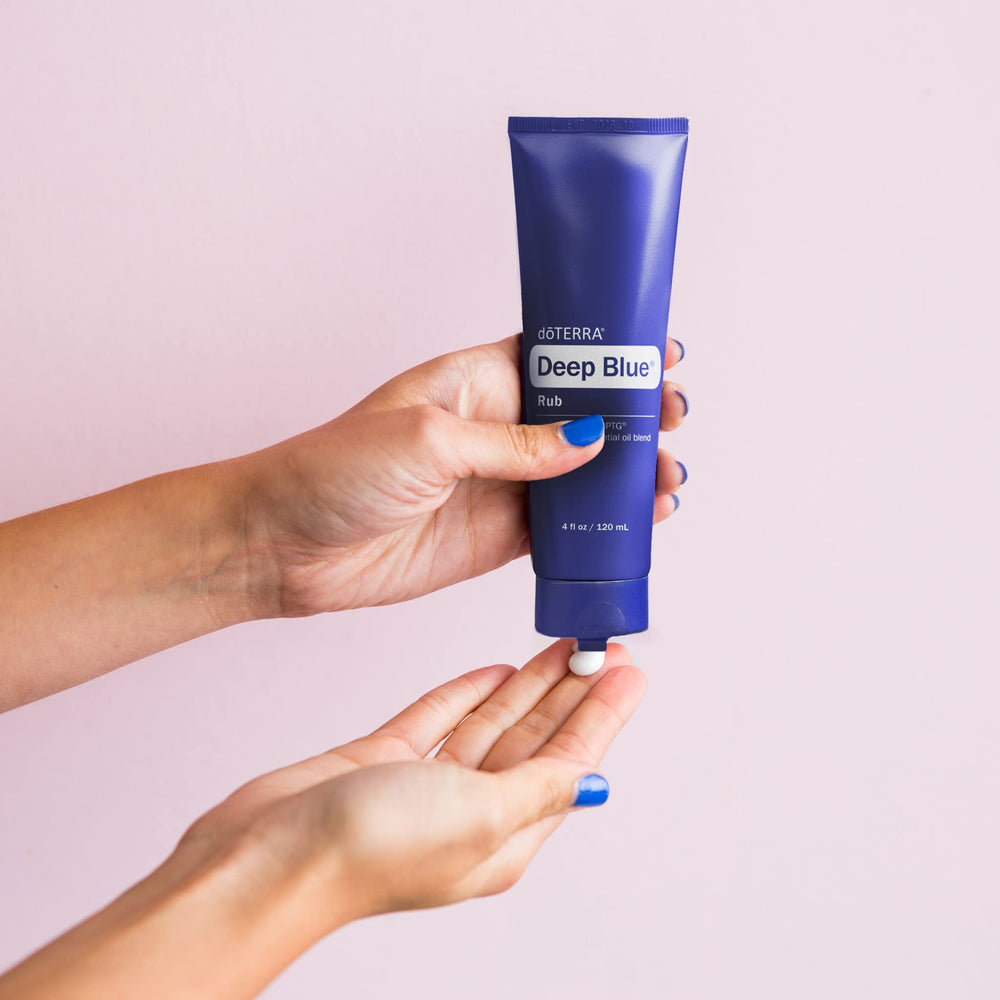 Packaging of doTERRA Deep Blue Rub 4 oz 2-pack bottle