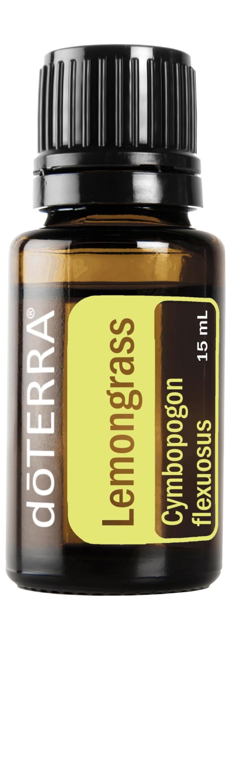 Front view of doTERRA Lemongrass essential oil 15 mL bottle