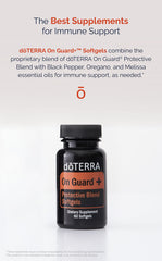 Close up of doTERRA On Guard+ Softgels bottle and label