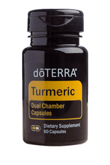 doTERRA Turmeric Dual Chamber Capsules bottle and capsules