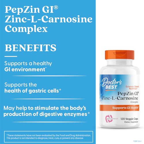 Close-up of zinc and L-carnosine ingredients in PepZin GI