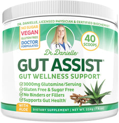 Doctor Danielle Gut Assist bottle front label showcasing daily gut support.