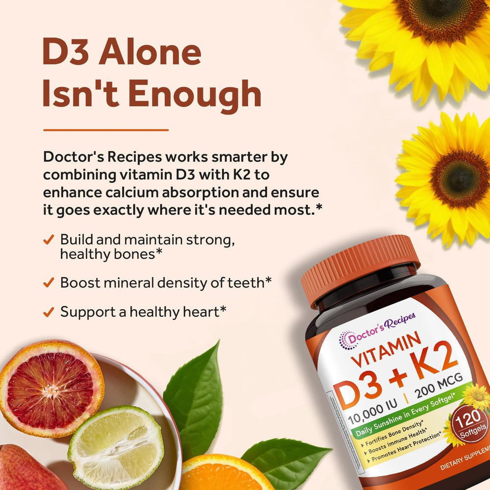 MK-7 200 mcg label for Doctor's Recipes Vitamin D3 + K2