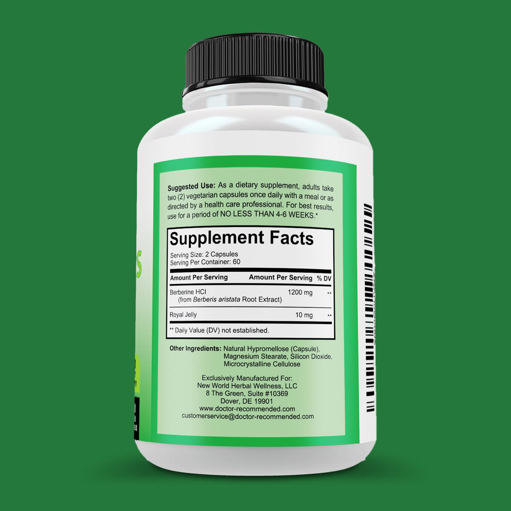 Back label showing ingredients and supplement facts