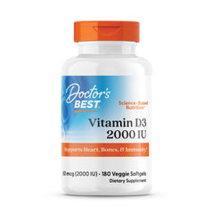Bottle of Doctor's Best Vitamin D3 2000 IU with label