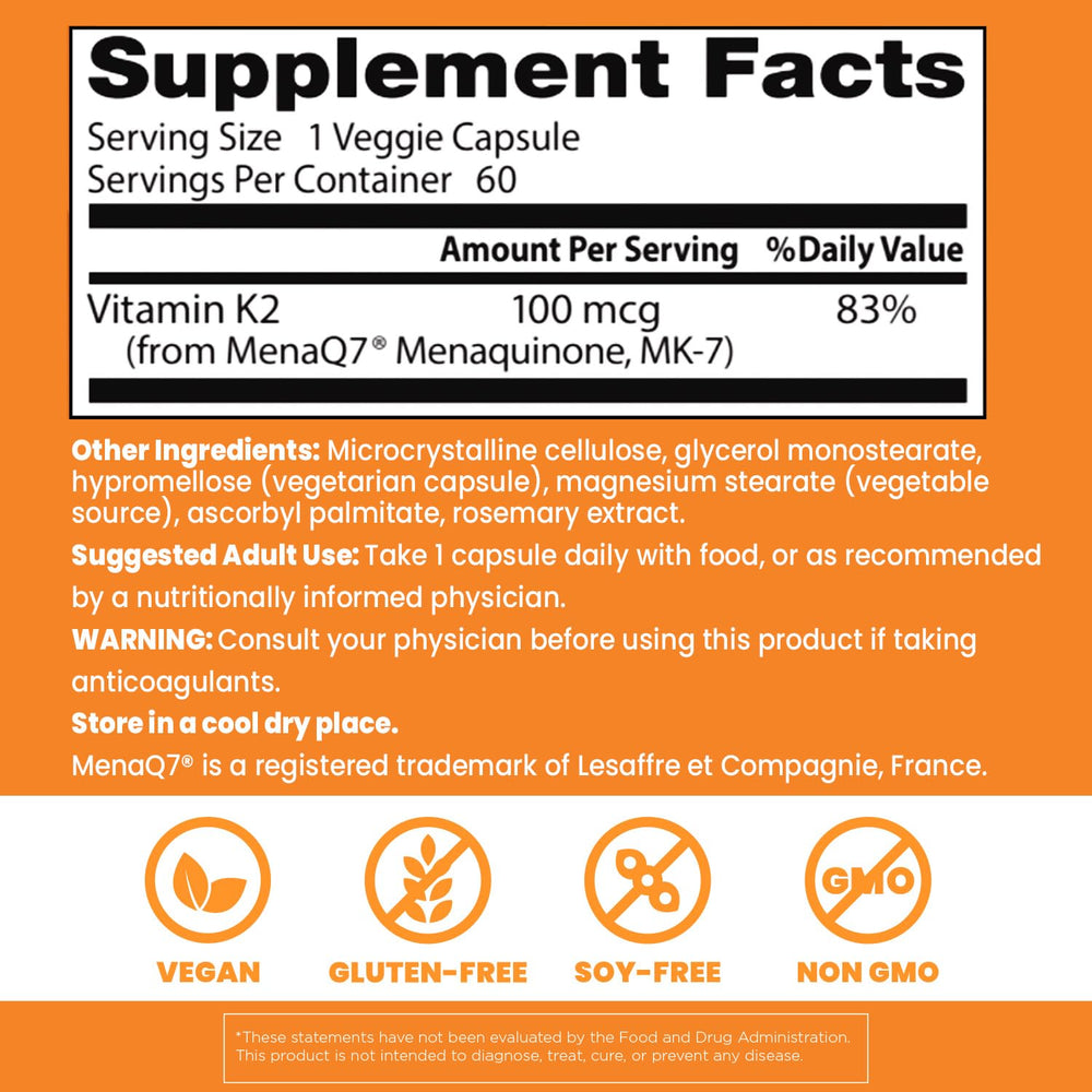Close-up of MenaQ7 branding on Doctor's Best label